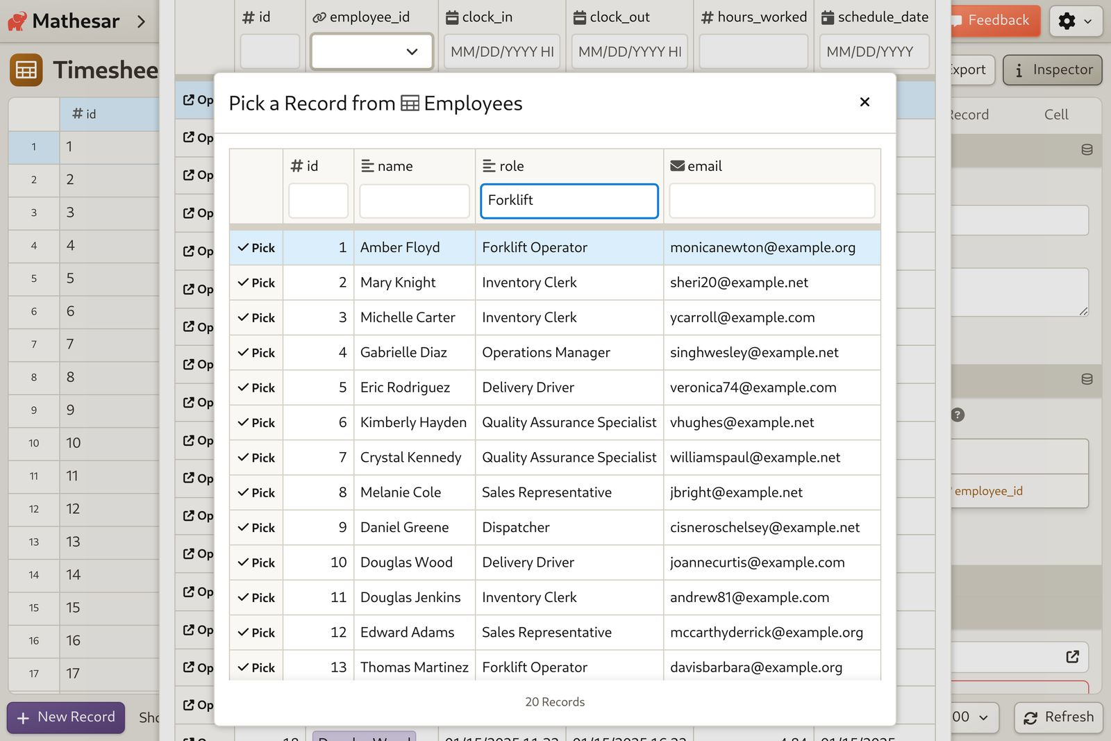 Employee Timesheets: Find the right employee to fill gaps in coverage.
